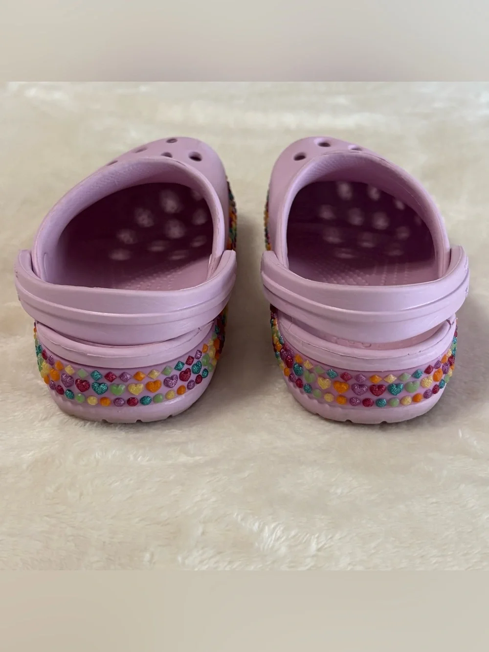 Crocs Girls Pink Crocbands Gem Band Clogs Size C10